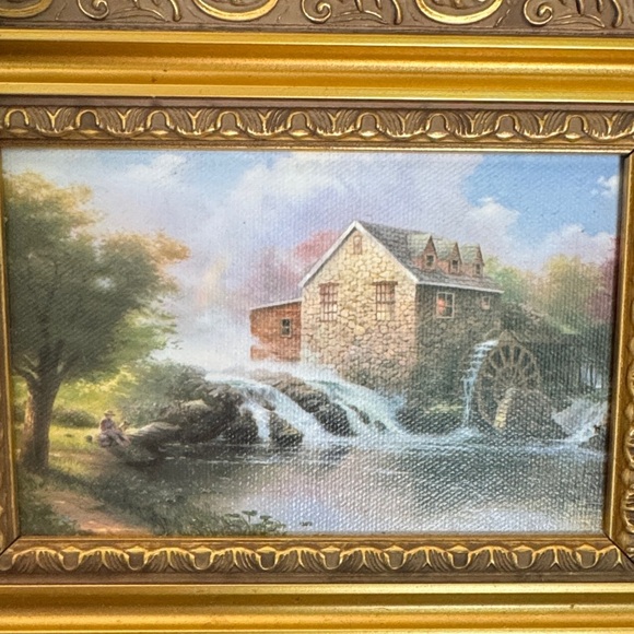 Thomas Kinkade Gold Framed Mill Scene - 9.5” x 7.5” - Picture 1 of 10
